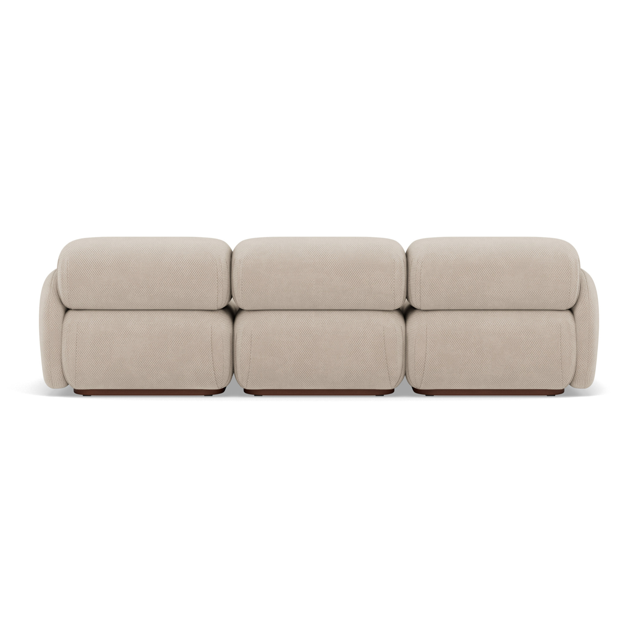 Penelope - canapé droit modulable 3 places en velours texturé - Beige