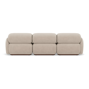 Penelope - canapé droit modulable 3 places en velours texturé - Beige