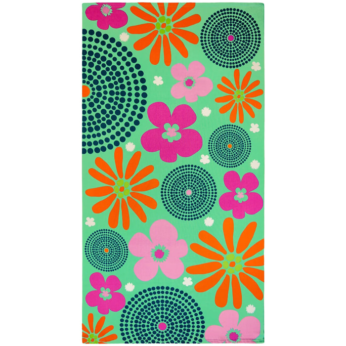 Serviette de plage microfibre Vert 90x170 220g/m² - Piodao