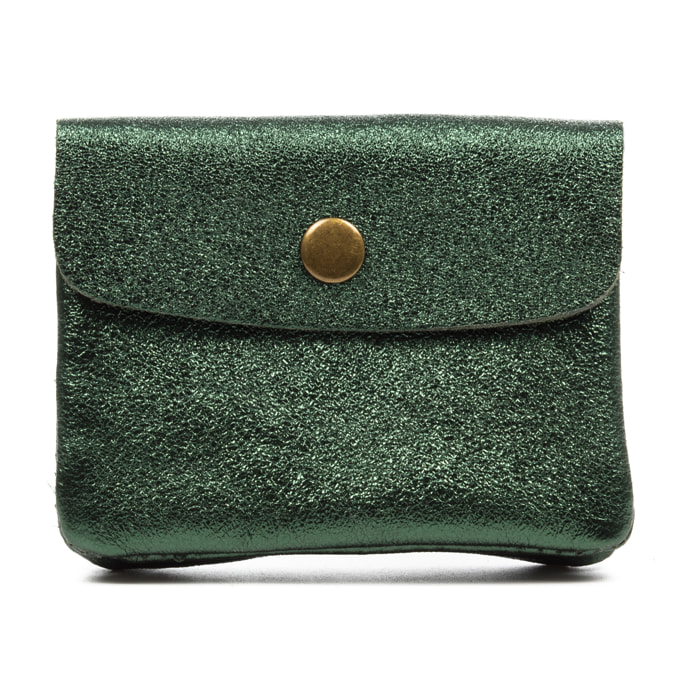 Alpignano monedero mujer. Piel auténtica Gamuza lacada brillante.