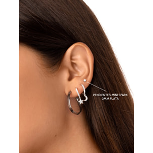 Pendientes Mini Spark 3mm Plata