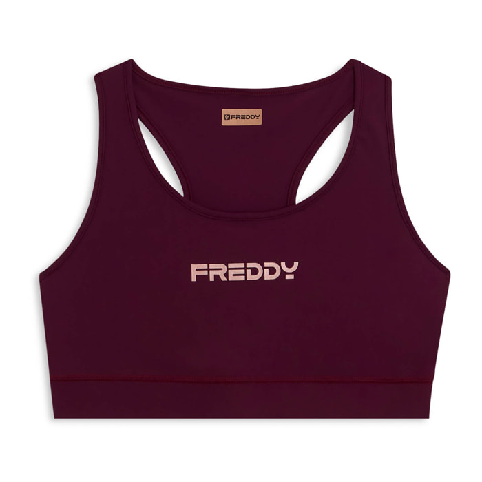 Top sportivo con retro vogatore elasticizzato