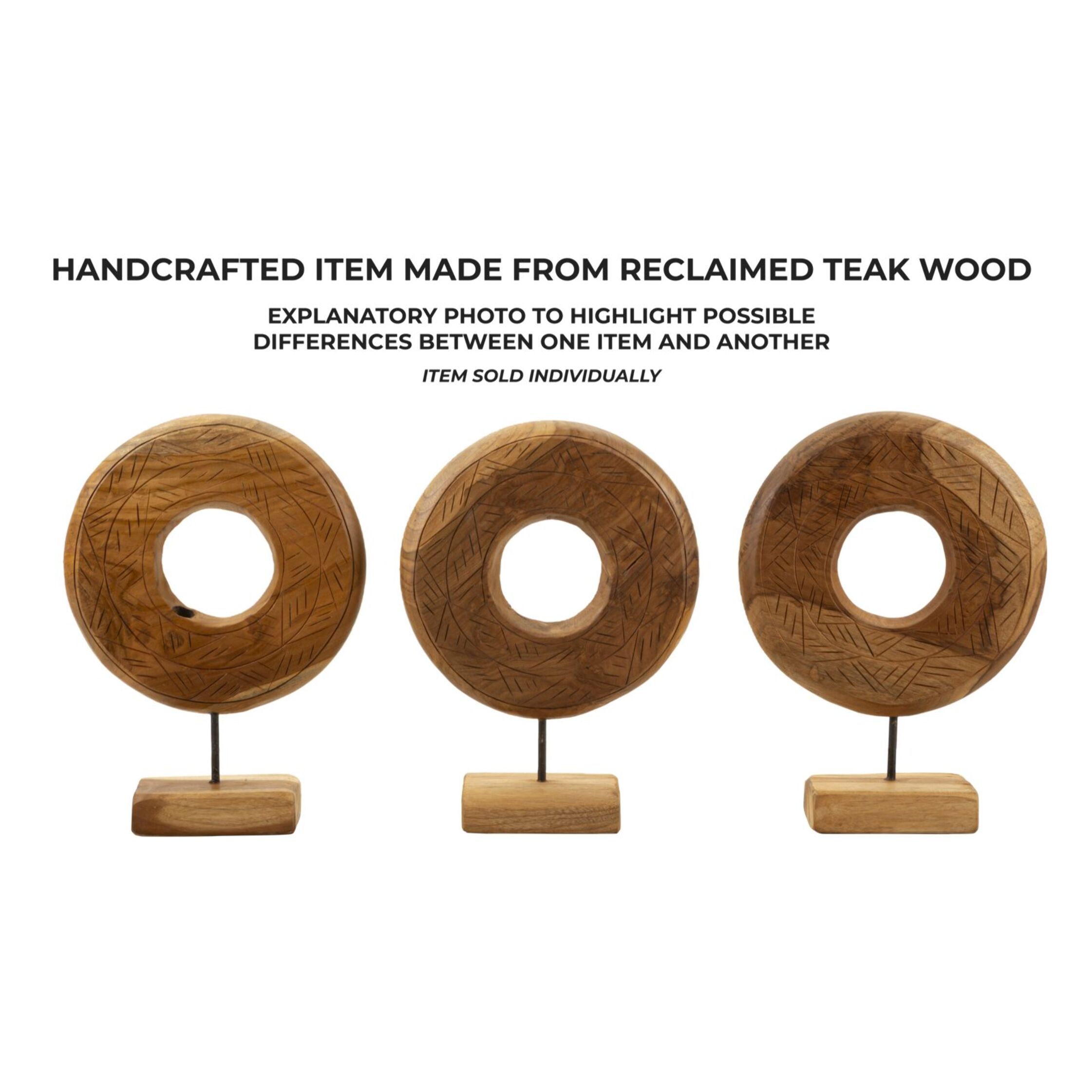 SCULTURA DORAT IN TEAK RICICLATO CM 28X10X38 (PEZZI UNICI - NON RIP. IN SERIE)