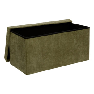 Pouf pliant double Lysandre 76x38cm vert cedre