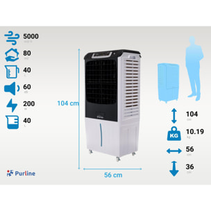 Rafraichisseur d'air par évaporation électronique à débit élevé