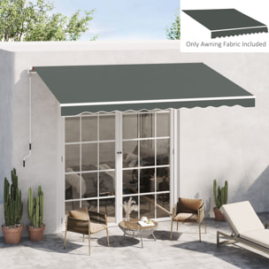 Techo de Repuesto para Toldo, 382x240 cm, Lona para Toldo con Dobladillo, Protección UV, Impermeable, Tela de Repuesto para Patio, Terraza, Jardín, Balcón, Gris