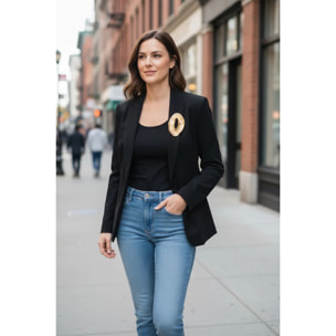 Broche Eclipse chapado dorado XXL.