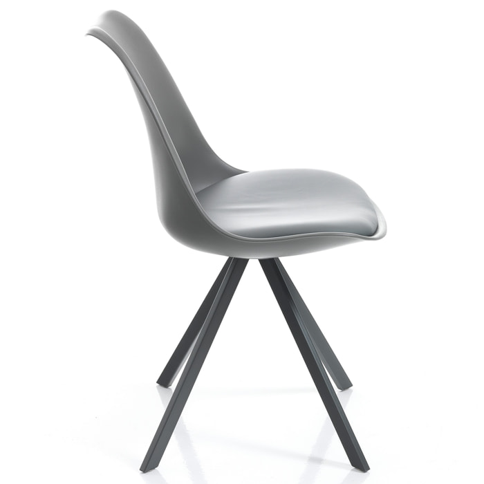 Tomasucci Lot de 4 Chaises kiki slim chair - gris