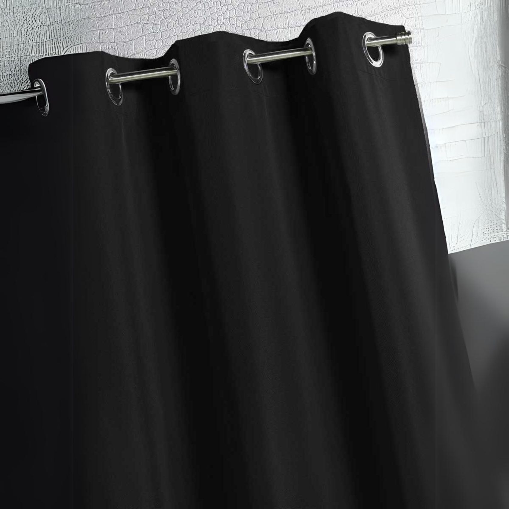 Rideau d'extérieur en tissu déperlant - Noir