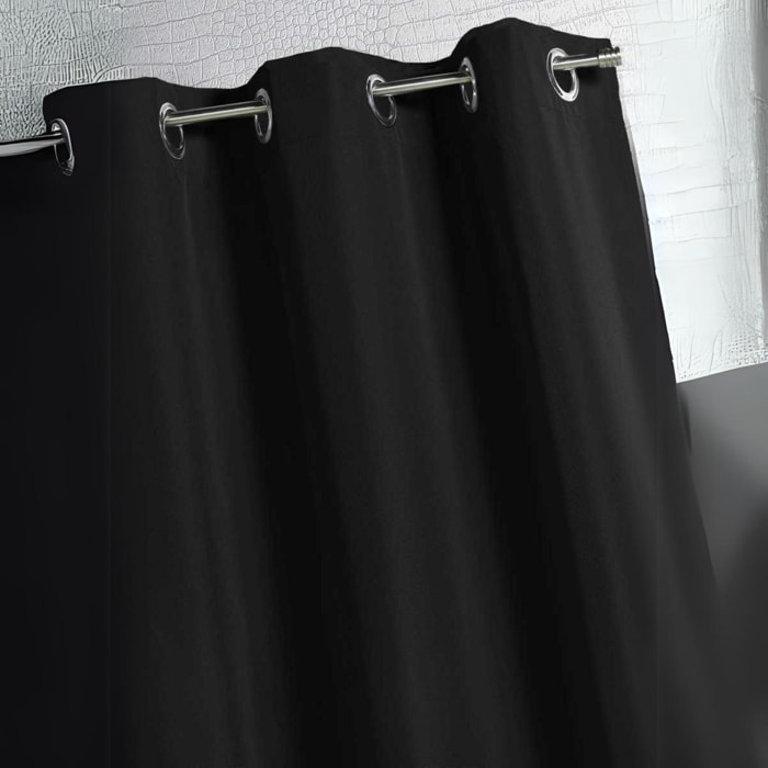 Rideau d'extérieur en tissu déperlant - Noir
