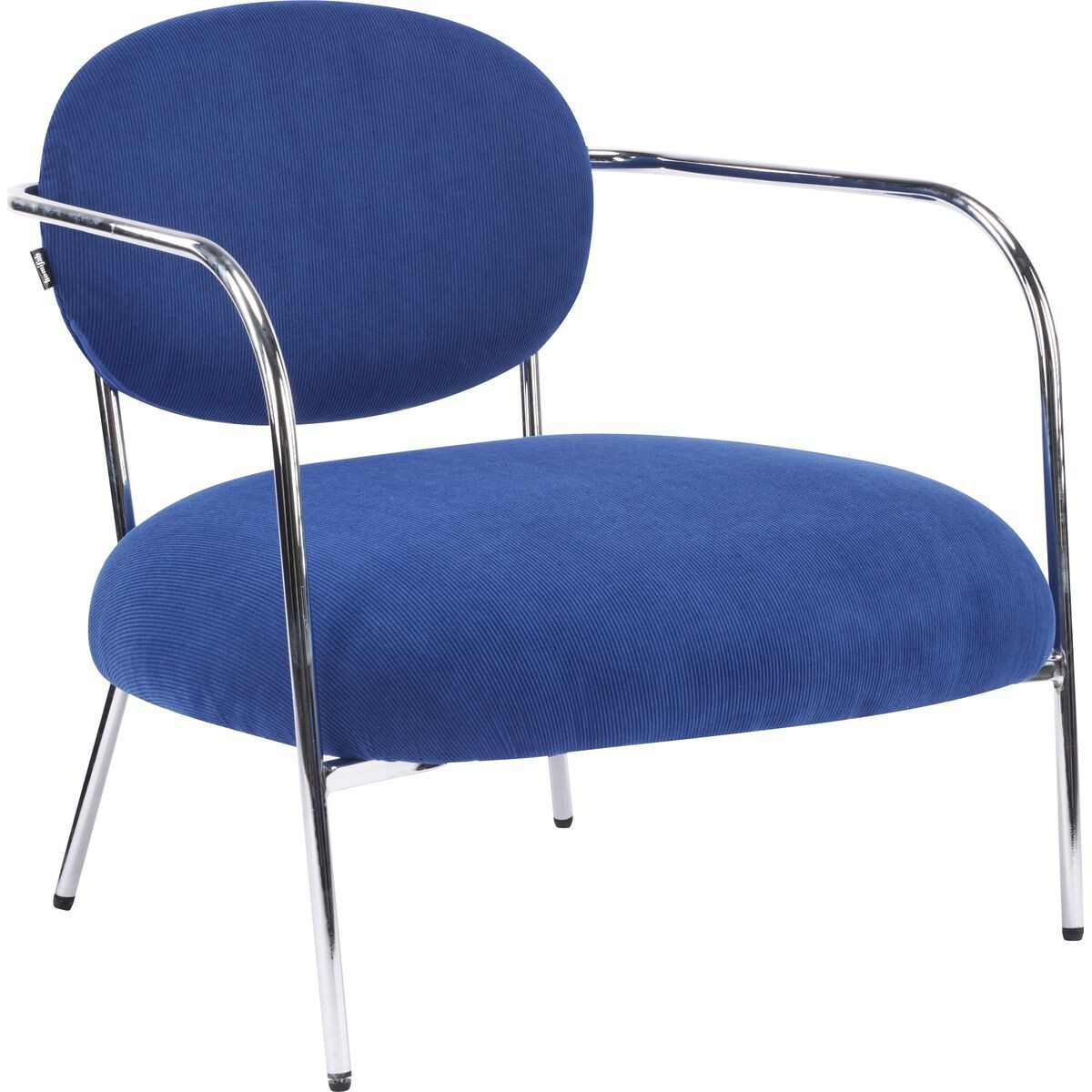 Fauteuil en velours côtelé et piètement chromé - LEON