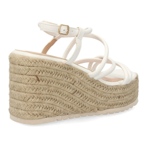 Sandalias de cuña de yute para mujer, comodas y elegantes diseño moderno con tiras cruzadas