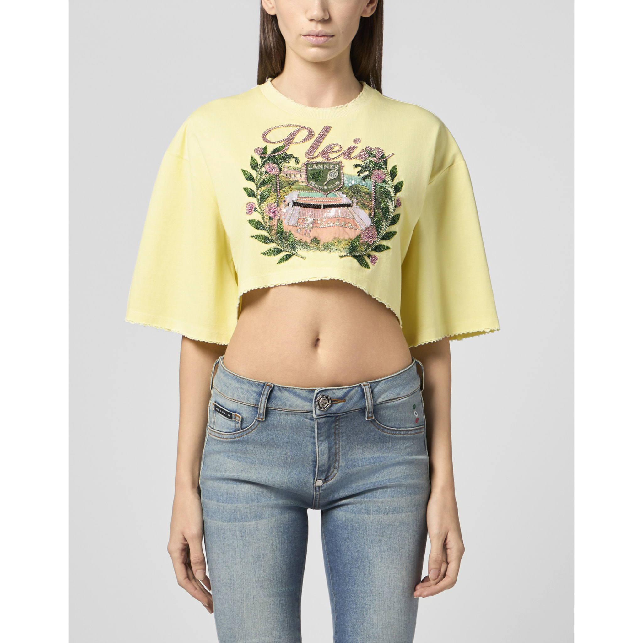 PHILIPP PLEIN Cropped T-Shirt Cannes Tennis Club