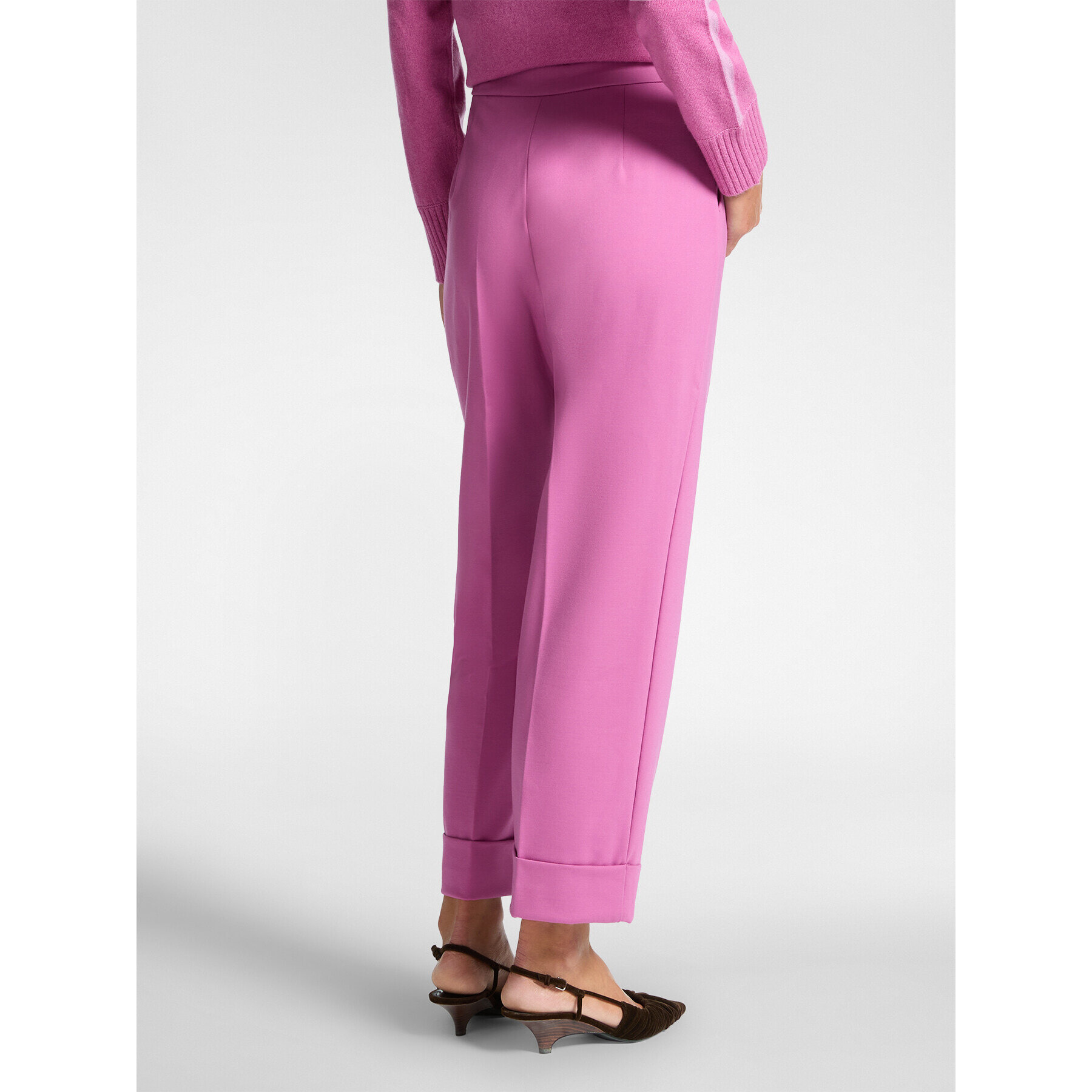 Elena Mirò - Pantalones anchos con puños - Rosa