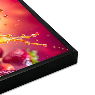 Affiche encadrée fruits éclaboussés sur fond noir Affiche + cadre en métal - Noir