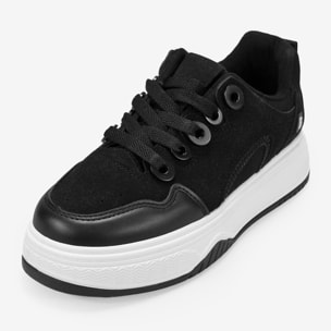 Zapatillas negras de skate con cordones y plataforma