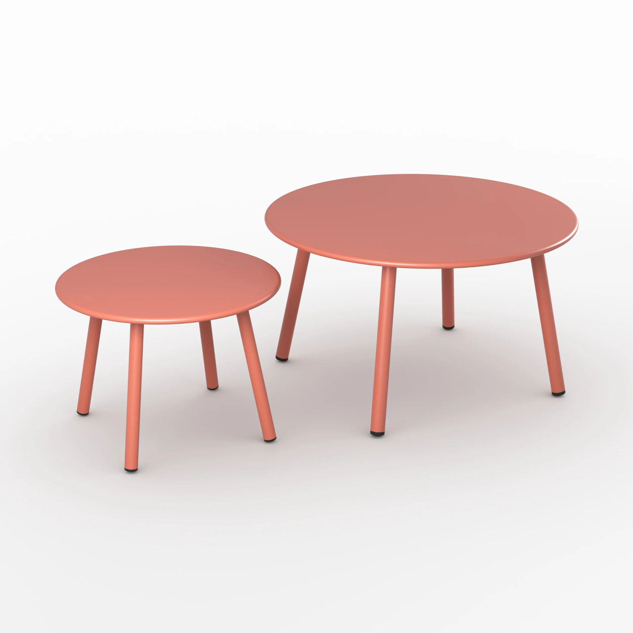 Tables d'appoint de jardin en métal terracotta (lot de 2) - Féria