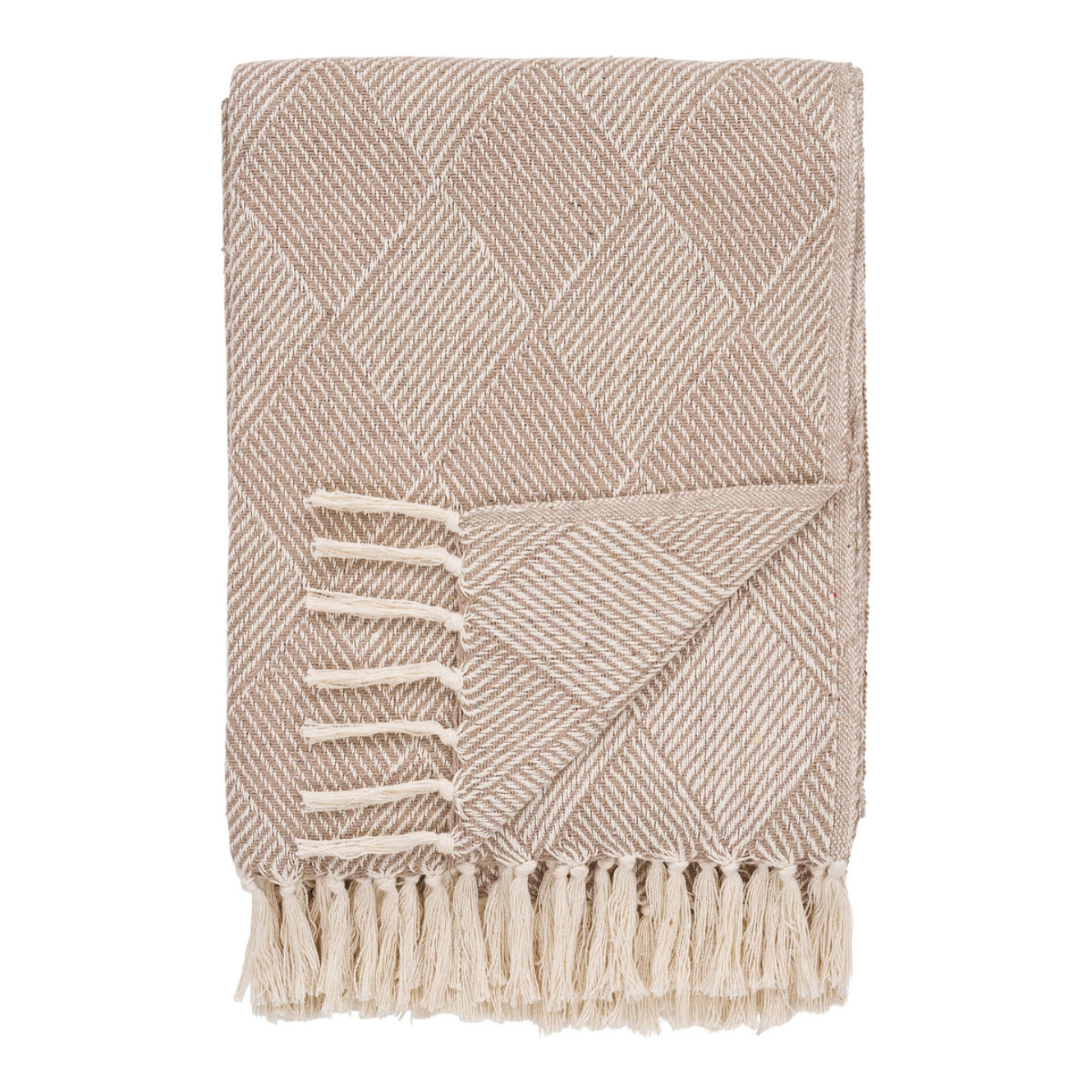 Bursa - Plaid in cotone riciclato taupe 130x180 cm