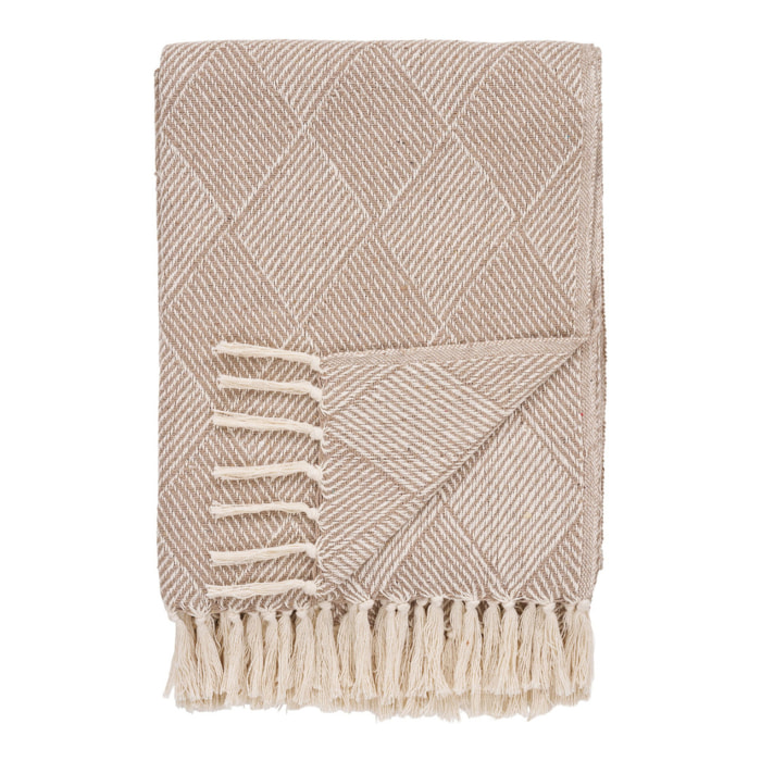 Bursa - Plaid in cotone riciclato taupe 130x180 cm