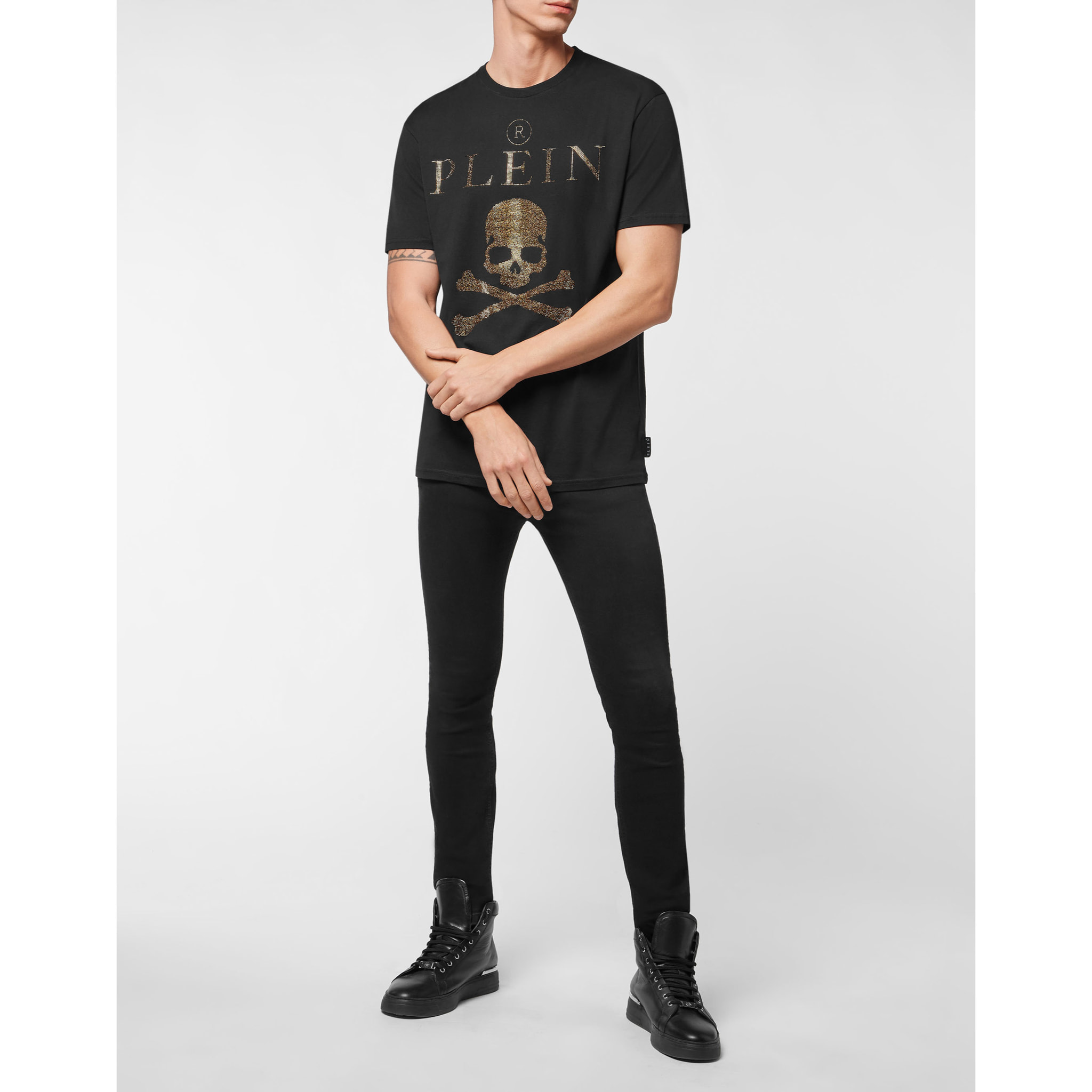PHILIPP PLEIN T-Shirt Round Neck SKULL
