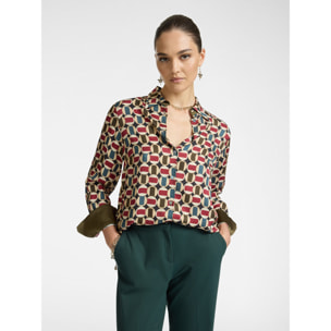 Elena Mirò - Camisa de viscosa estampada - Burgundy