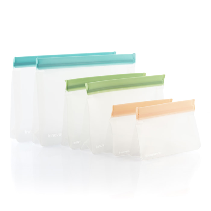 Set di 6 sacchetti ermetici riutilizzabili Zags - trasparente - ABS
