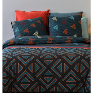 Parure Housse De Couette 3pcs Coton 57fils Ocean Bleu