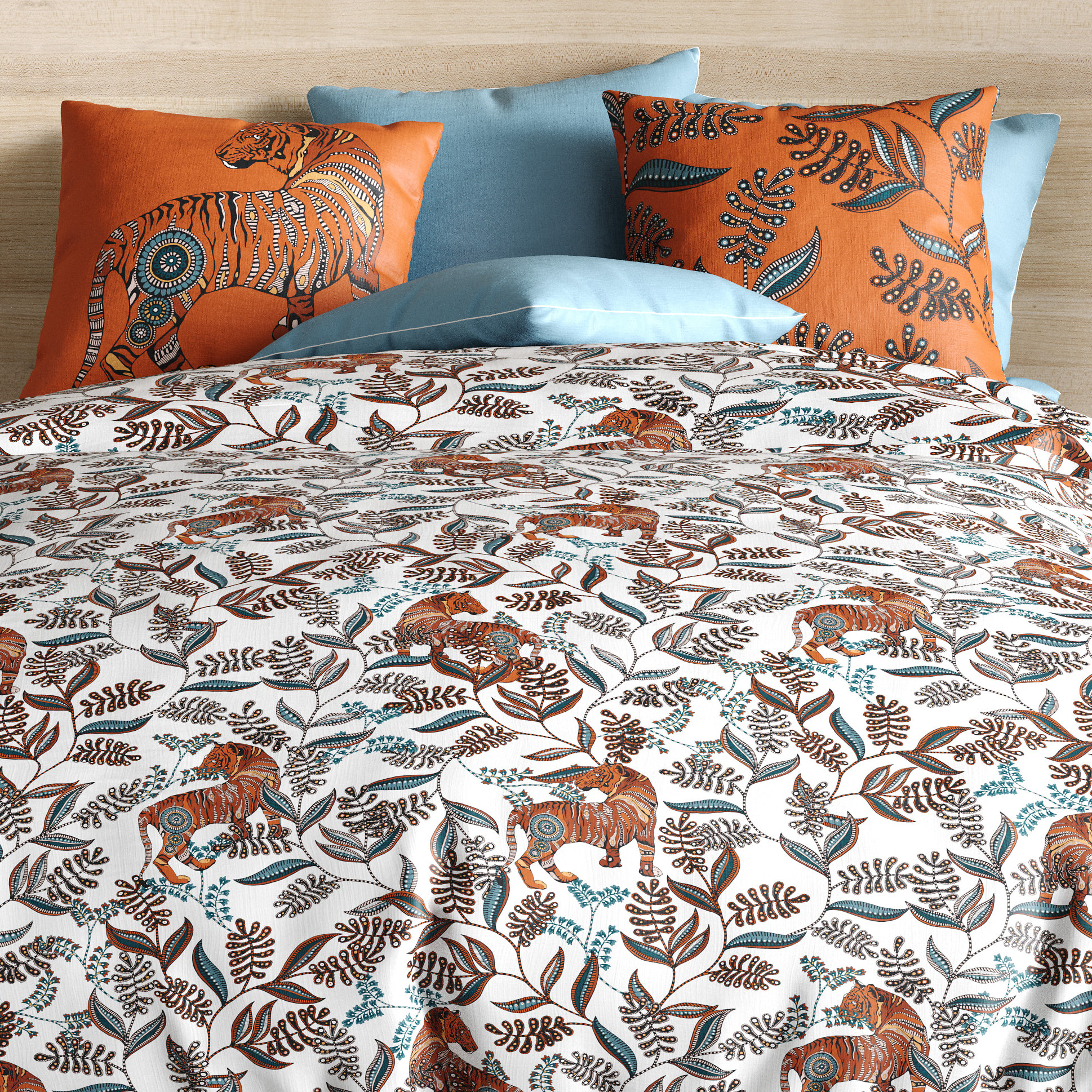 Parure De Couette 3pcs 100% Coton 57 Fils/cm2-savane