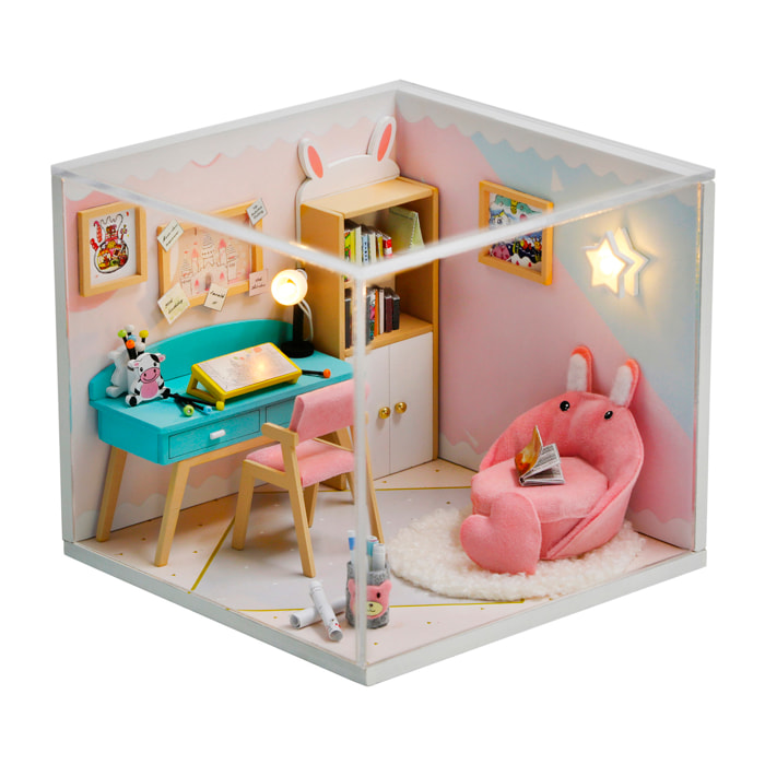 Sala de estudio. Maqueta 3D realista con gran detalle y luces led. Parte de la maqueta "Una casa con historia".