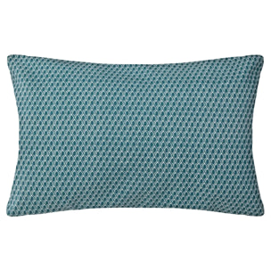 Coussin motifs "Otto" bleu canard 30x50cm