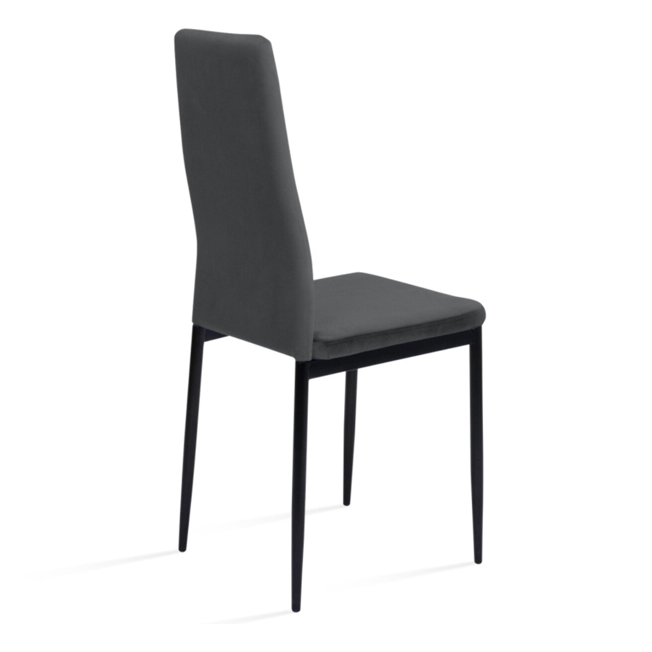 Chaises Jade en velours et pieds noirs - Mix color - Crème, gris clair, gris foncé, rose