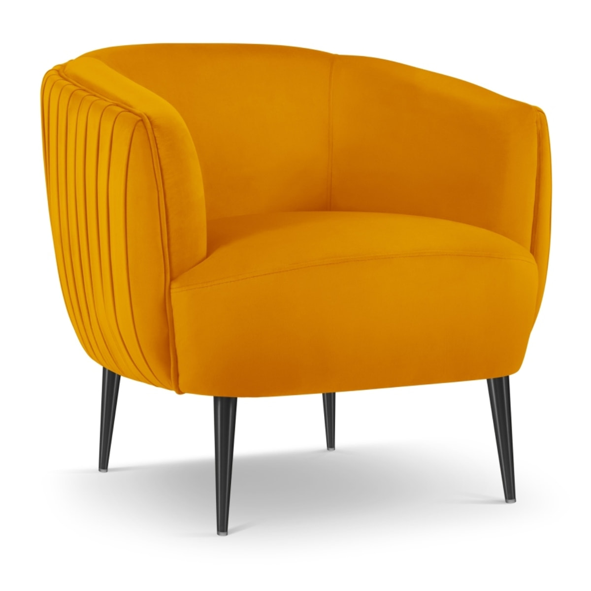 Fauteuil "Cyrille" en velours orange