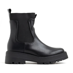 Biker con elastico laterale fondo carrarmato - NERO