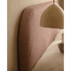Tête de lit déhoussable en bouclé rose en différentes tailles