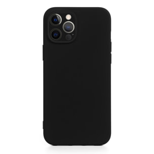 DAM Custodia Essential in silicone con protezione per fotocamera per iPhone 12 Pro Max. Interno in morbido velluto. 8,09x1,02x16,36 centimetri. Colore nero