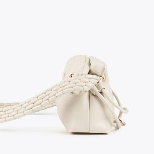 Borsa a tracolla con manico effetto pelle intrecciata