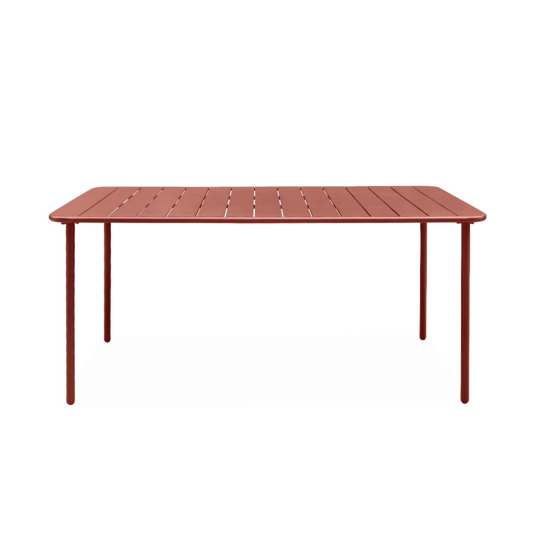 Table de jardin métal 6-8 places. terracotta. Amelia. 160x90xH72.5cm