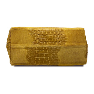 Chicca Borse - Borsa a Spalla Donna in Vera Pelle - Colore Cocco Senape