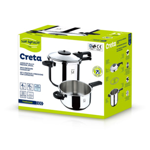 Juego de Olla a presión de 4L y 6L en acero inoxidable Creta San Ignacio