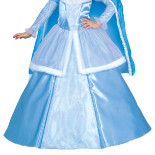 Abito Costume Carnevale Principessa Dei Ghiacci Azzurro Bambina