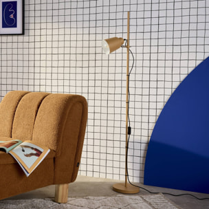 Lampadaire intérieur métal camel H 145cm Rémi
