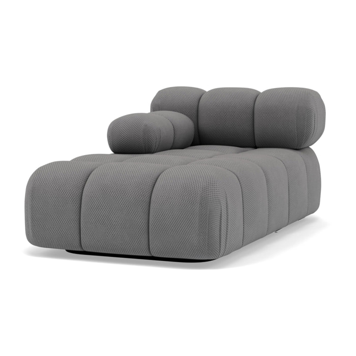 Ruby - module d'assise méridienne gauche en velours texturé - Gris