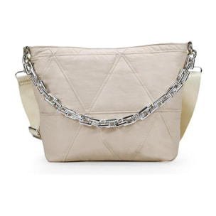 Bolso bandolera beige con acolchado