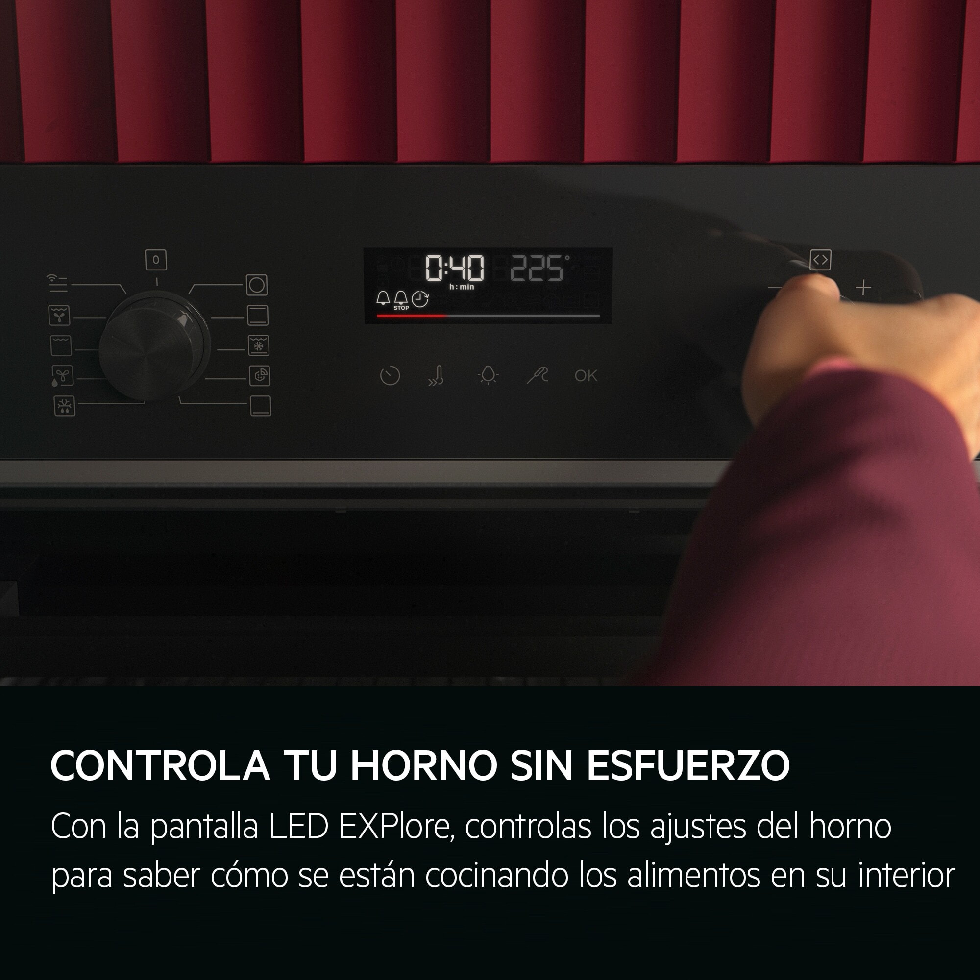 AEG Horno multifunción Serie 6000 SenseCook con Display LED Explore OS6PB511AB