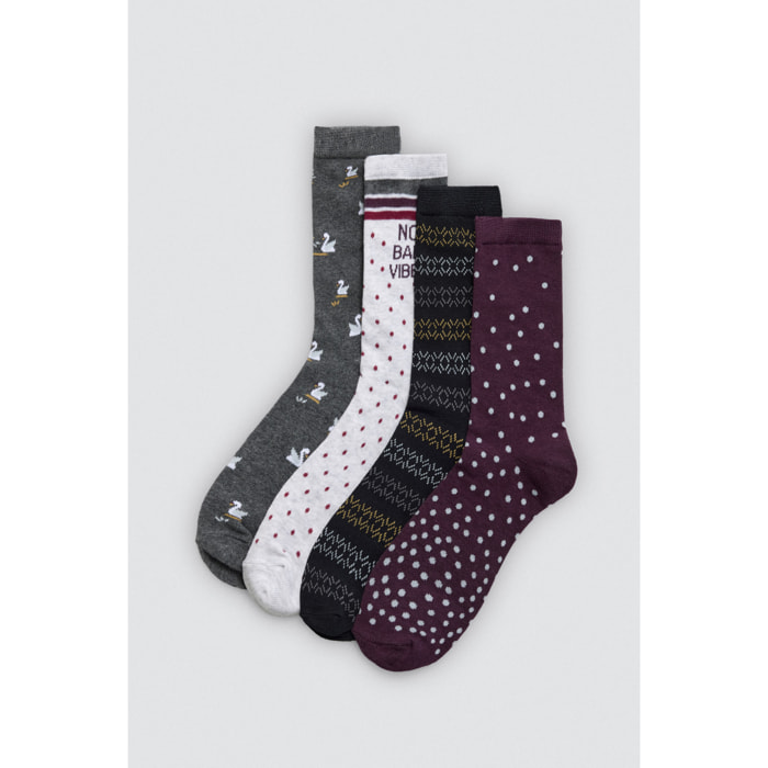 Confezione da 3 calzini stampati No Bad Vibes