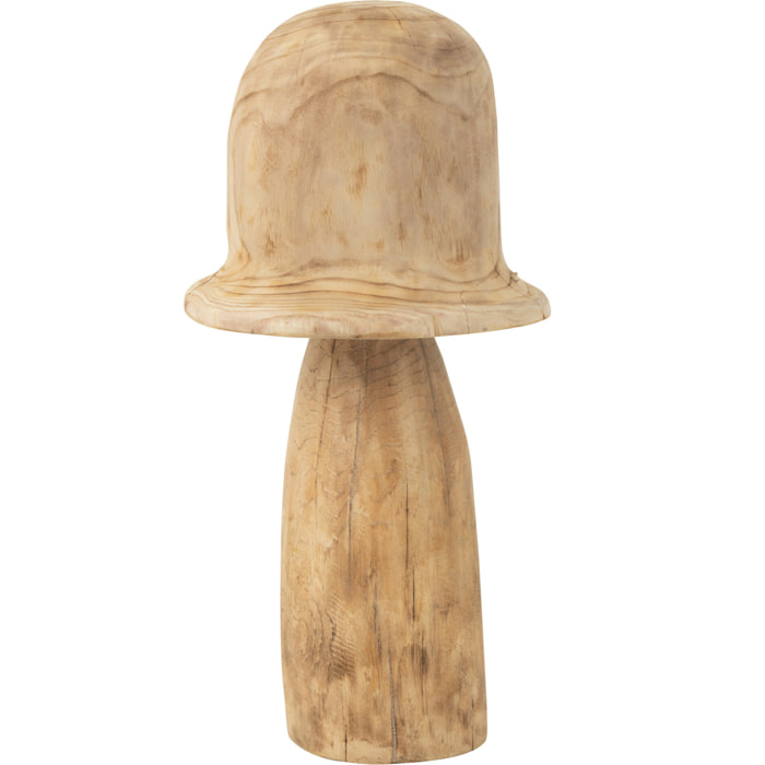 J-Line figurine Champignon Cloche - bois - naturel - large