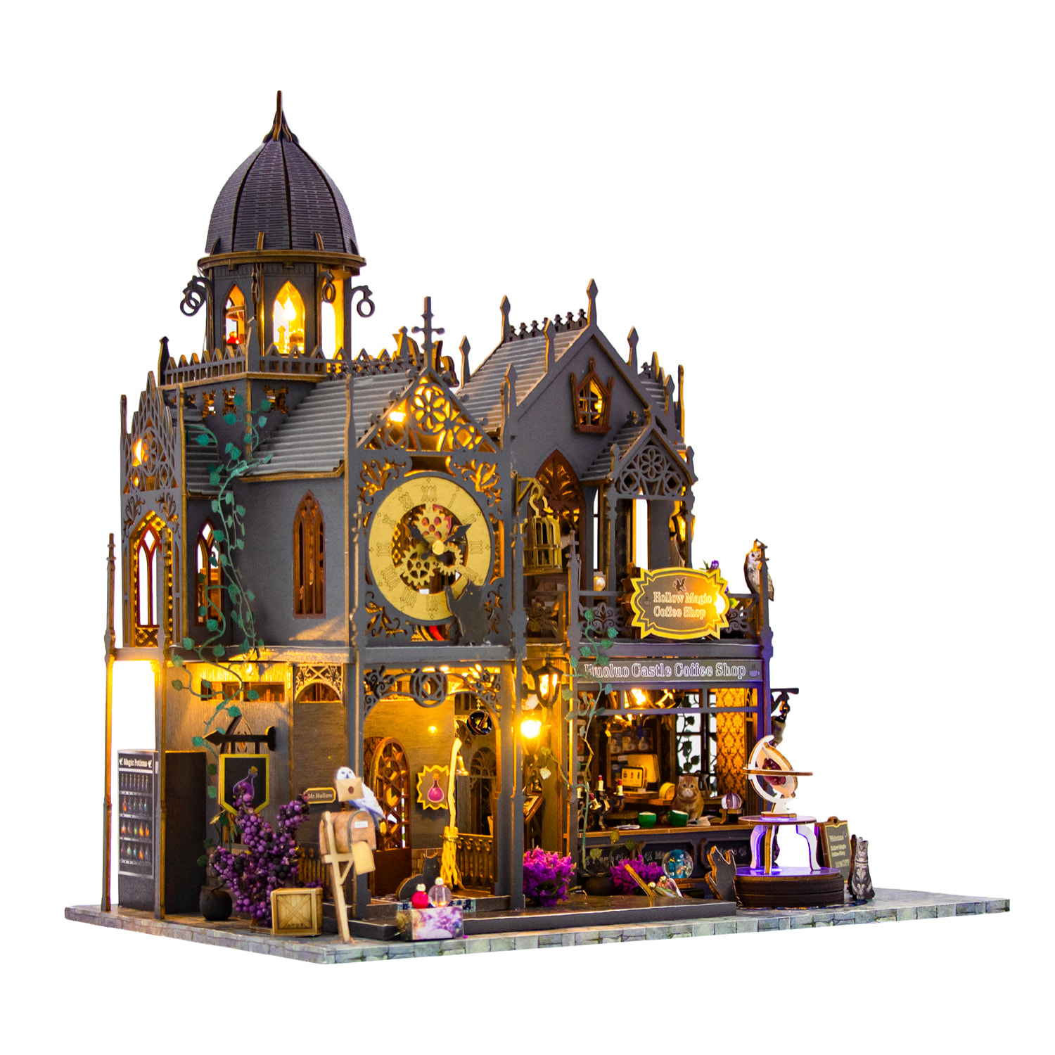 Cafetería Mágia Vacía. Maqueta 3D realista con gran detalle y luces led.