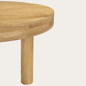 Table basse Venier -bois massif de manguier-couleur bahamas naturelles 110 x 60 x 110 cm