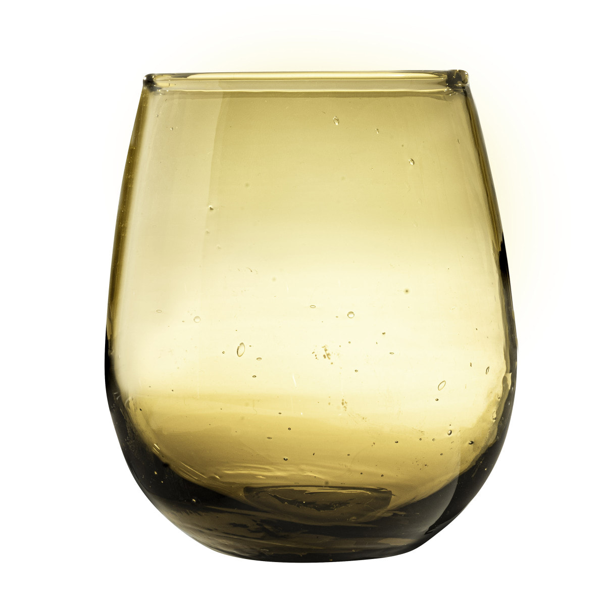 Nour Ambre - Lot 6 gobelets 30 cl en verre recyclé soufflés bouche
