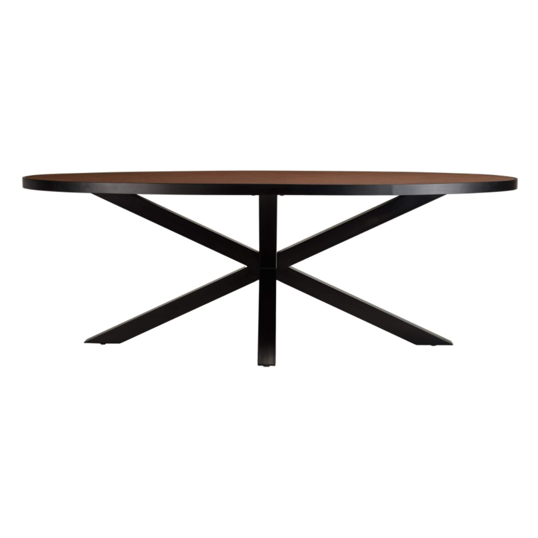 BASILE - Table à manger 220x110 couleur rouille effet pierre